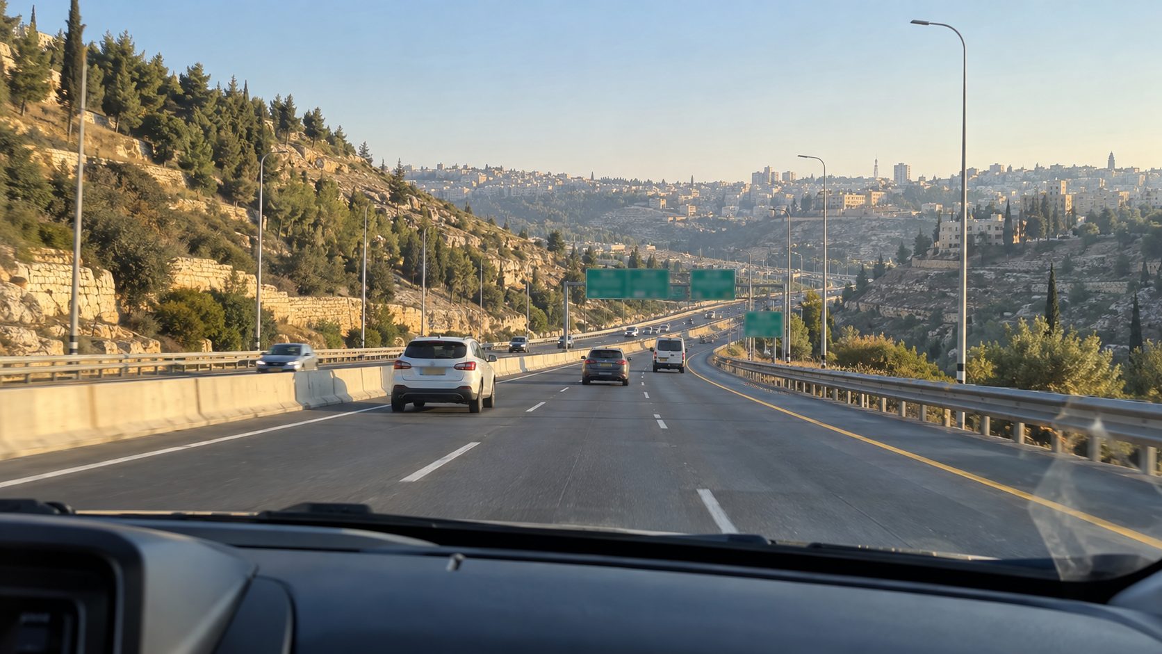 Road descending toward Jerusalem through the surrounding hills